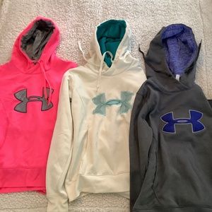 3 under Armour hoodies